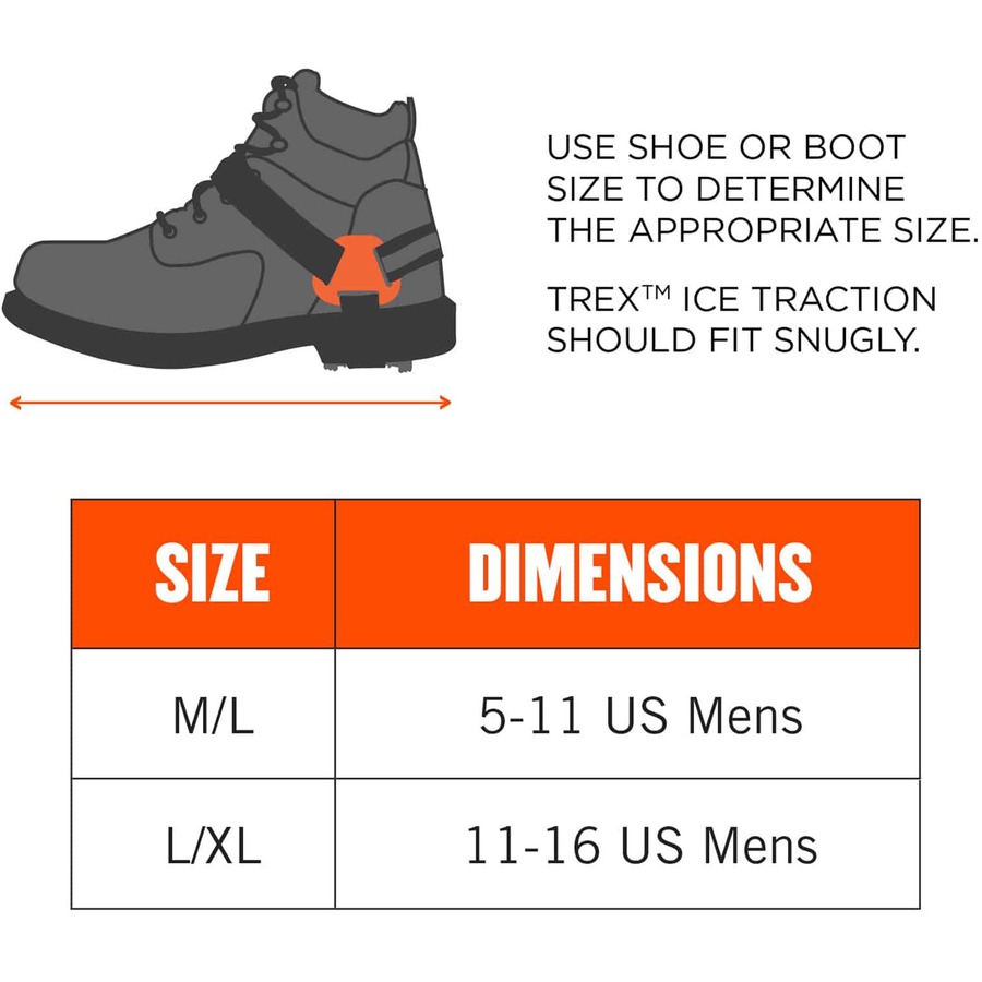 Trex 6315 StrapOn Heel Ice Cleats for Shoe, Boot, Cleat Rubber