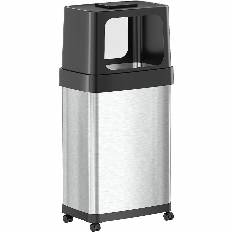 HLS Commercial Dual Push Door Odor Control Trash Can Push Door