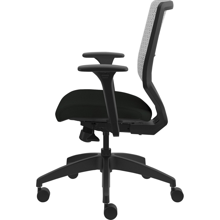 HON Solve Chair Black Vinyl Seat Titanium Back Black Frame Mid
