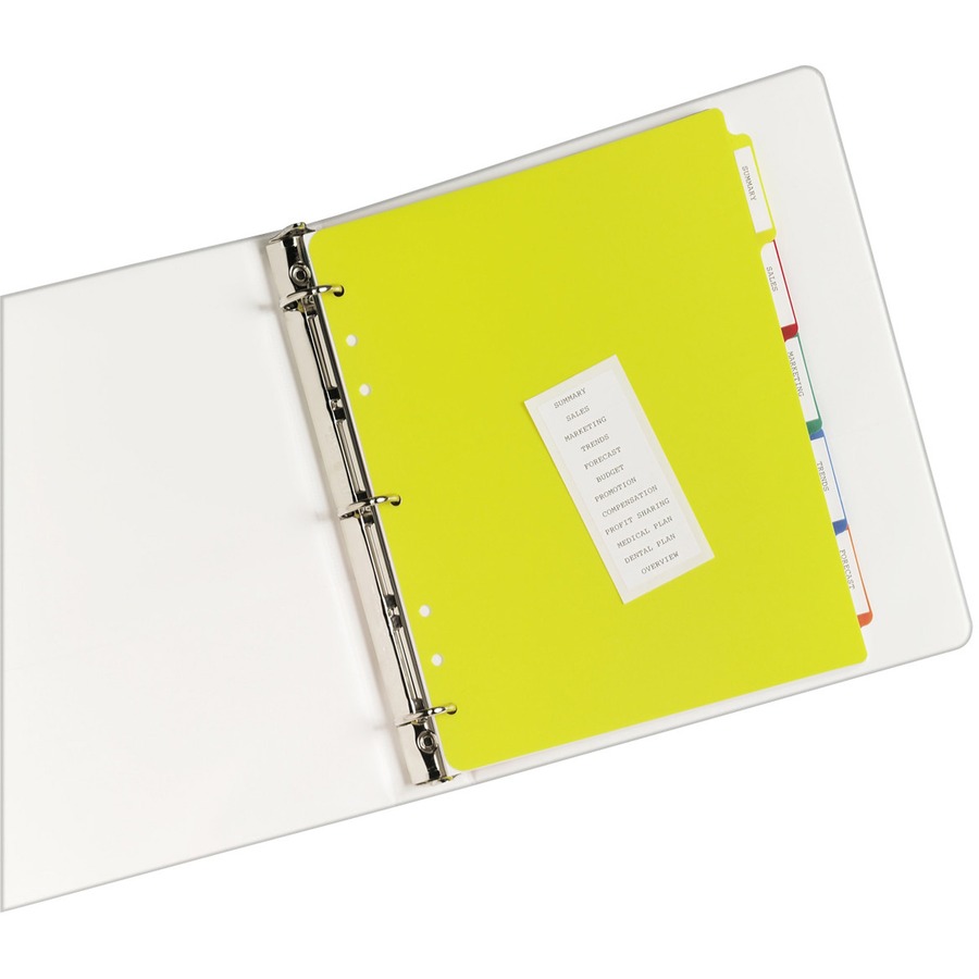 Avery® Plastic Tab Dividers w/ White Labels Index Divider Avery