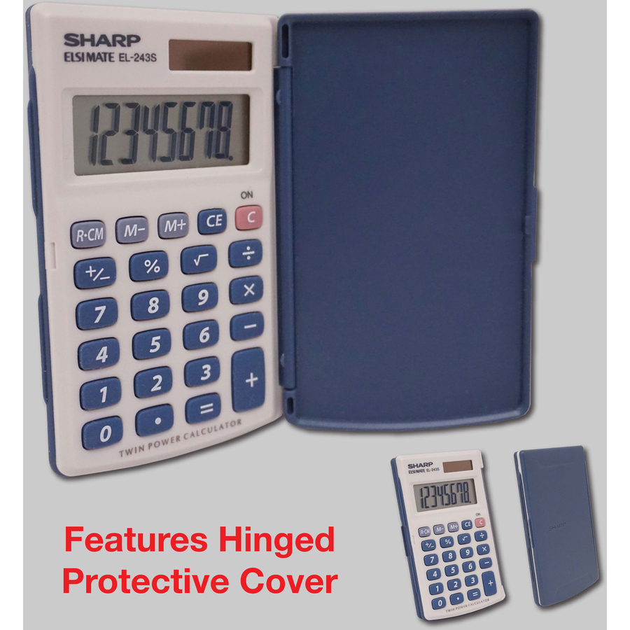 Sharp Calculators Handheld Calculator with Hard Case 3Key Memory