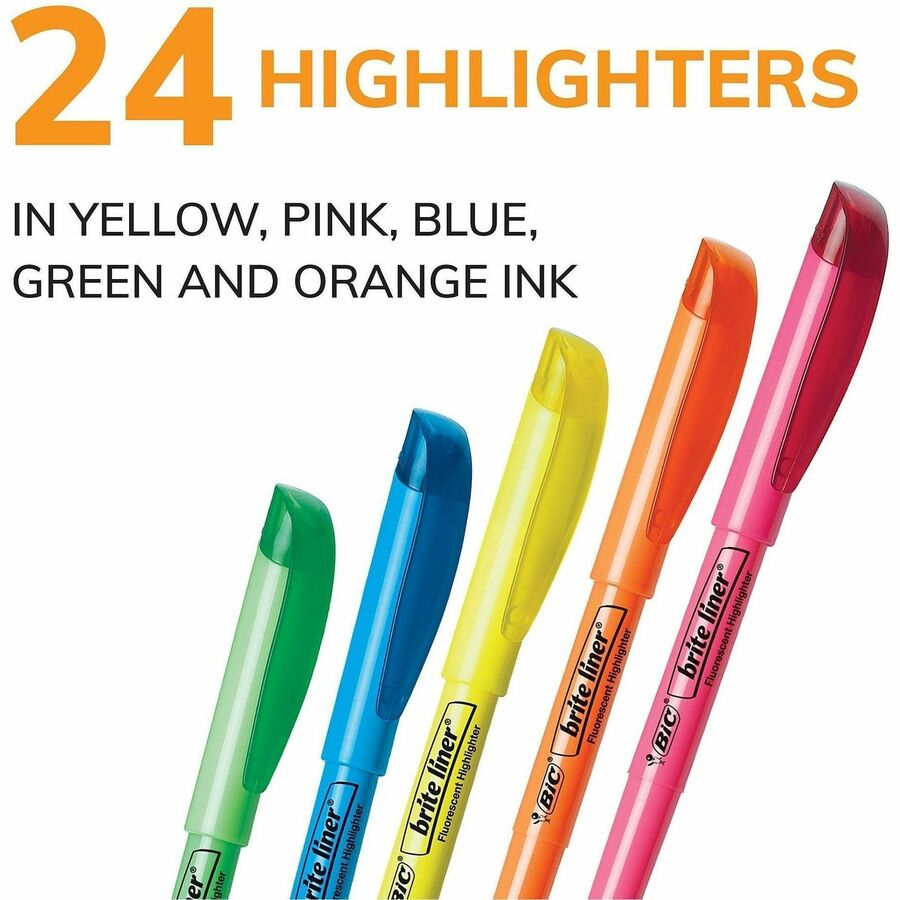 BIC Brite Liner Highlighter, Assorted, 24 Pack Highlighters BIC