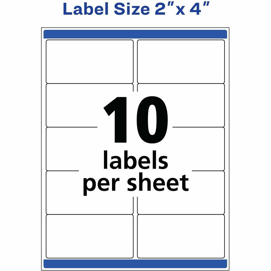 Avery® TrueBlock Weatherproof Mailing Labels 2" Width x 4" Length