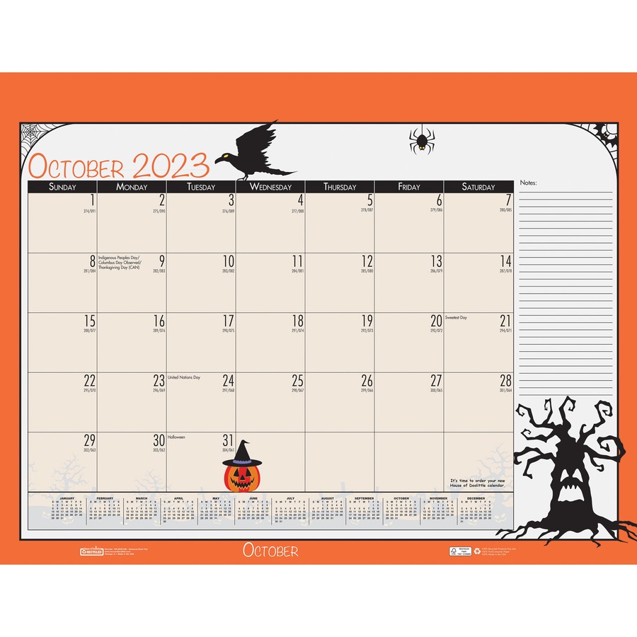 christmas julian calendar 2023 House of Doolittle Monthly Deskpad Calendar Seasonal Holiday Depictions
