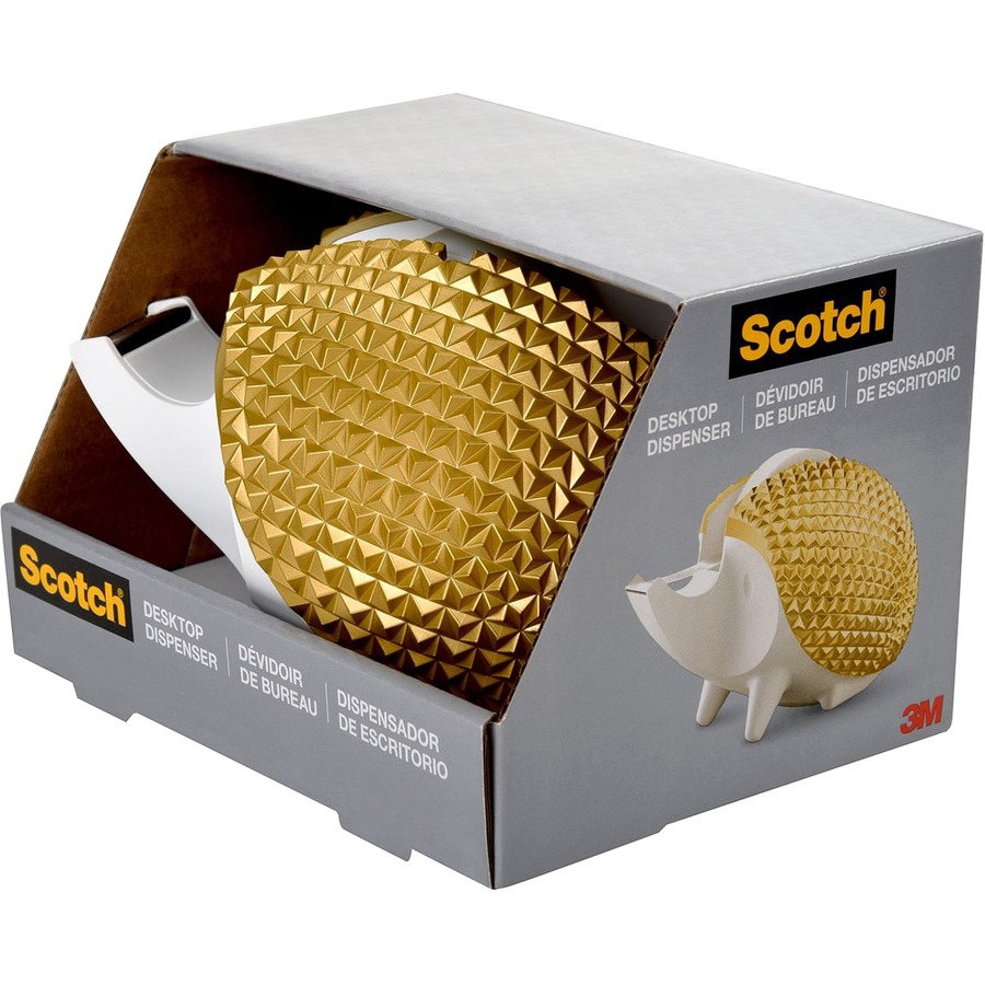 Scotch C47 Hedgehog Desktop Tape Dispenser Gold 1" (25.40 mm) Core