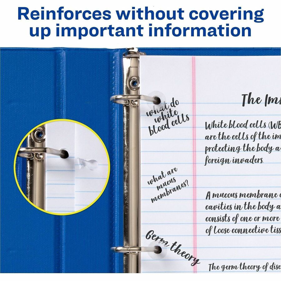 Avery® Hole Reinforcement Label Rings 0.3" Diameter 0.25" Maximum