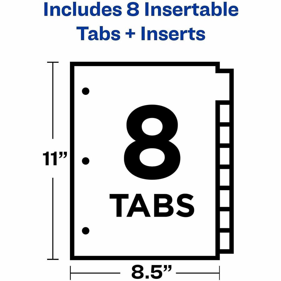 Avery® Big Tab Insertable Dividers Reinforced Gold Edge 8 Blank Tab