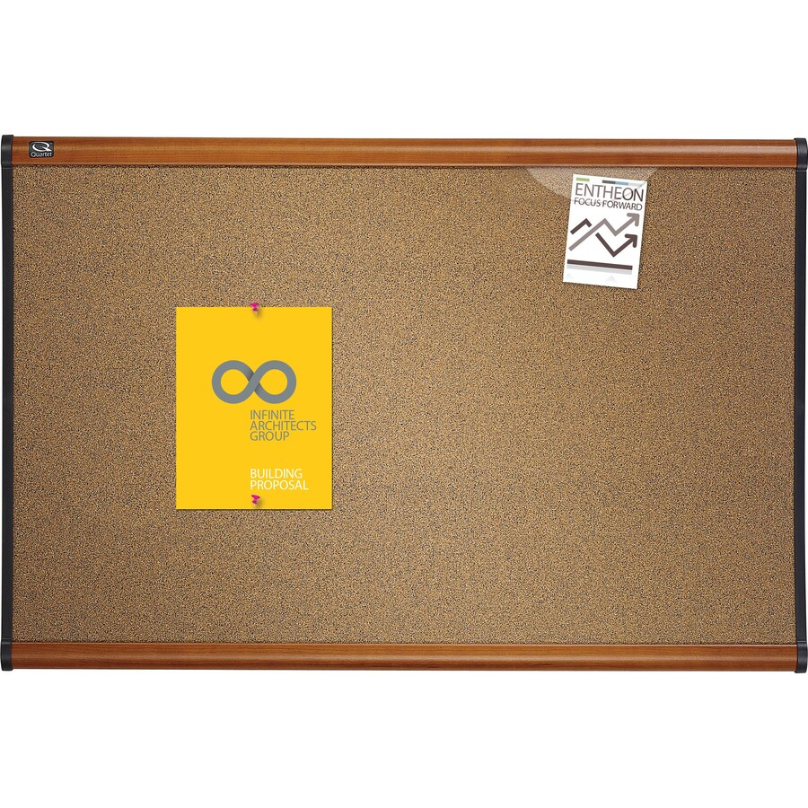 Quartet Prestige Bulletin Board 36" Height x 48" Width Brown Cork