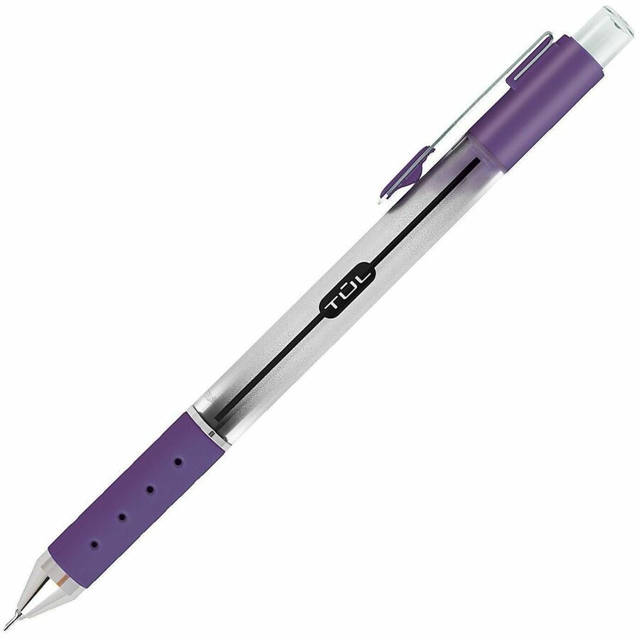 TUL Retractable Gel Pens, Needle Point, 0.5 mm, Silver Barrel, Assorted