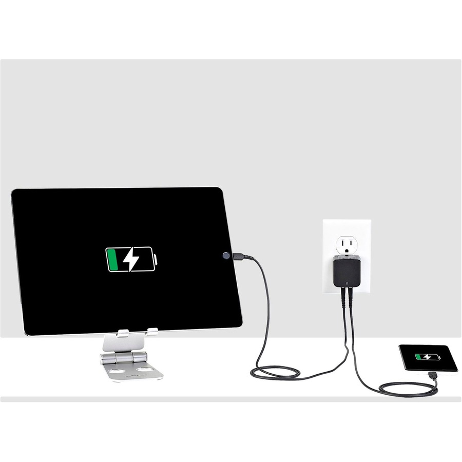 2 Port USB Wall Charger, 17W Wall Charger Hub (2.4A & 1A