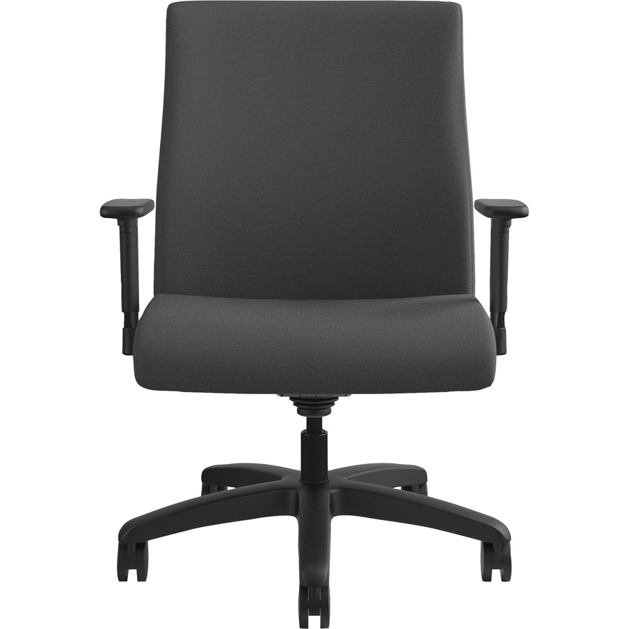 HON Ignition Chair Iron Ore Seat Fabric Back Black Frame Mid Back Iron Ore
