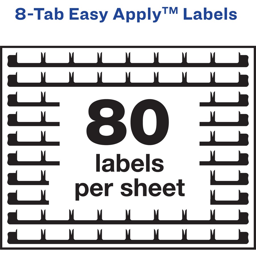 Avery® 8 Tab Easy Print & Apply Clear Label Sheet Refills (11226