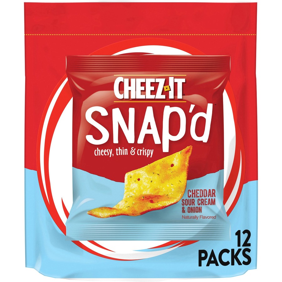 CheezIt Snap'd Cheddar Sour Cream & Onion Crackers Snacks Kellanova