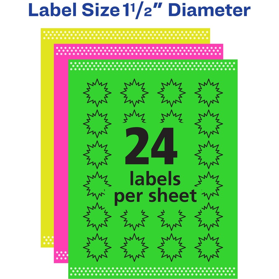 Avery® Neon Burst Labels