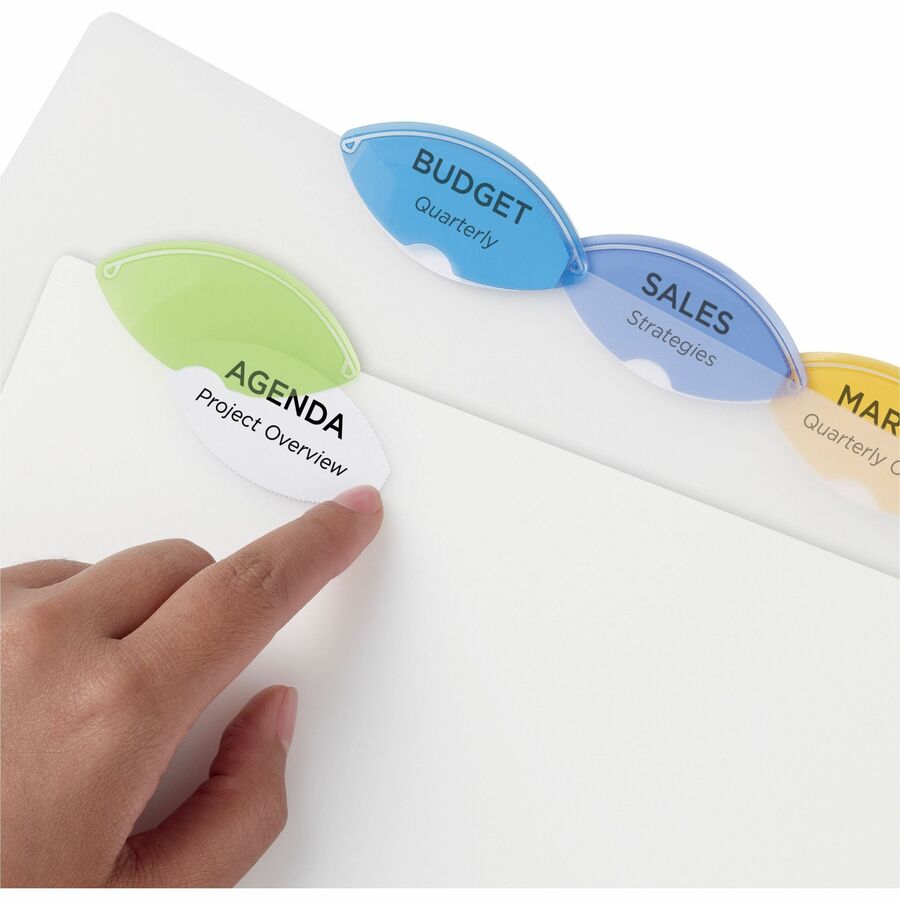 Avery® Plastic Binder Dividers, Insertable Multicolor Style Edge 5tabs