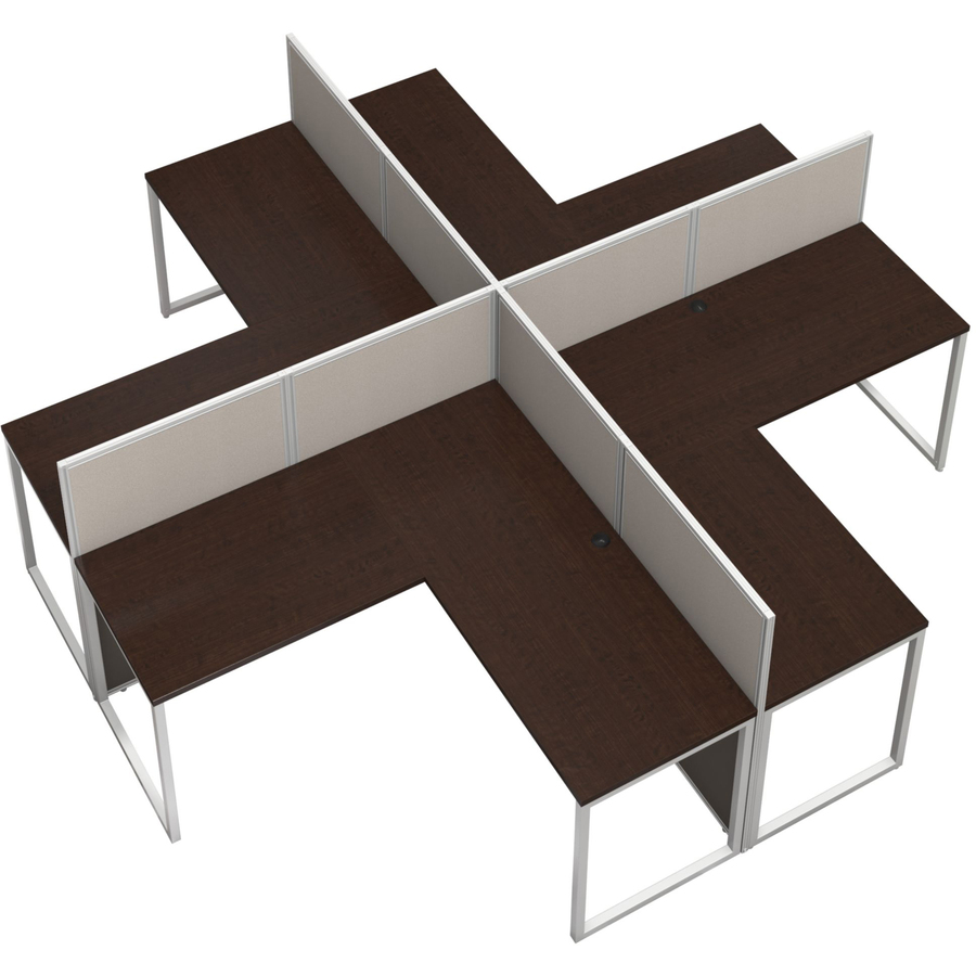 Bush Business Furniture Easy Office 60W 4 Person L Desk Open Office