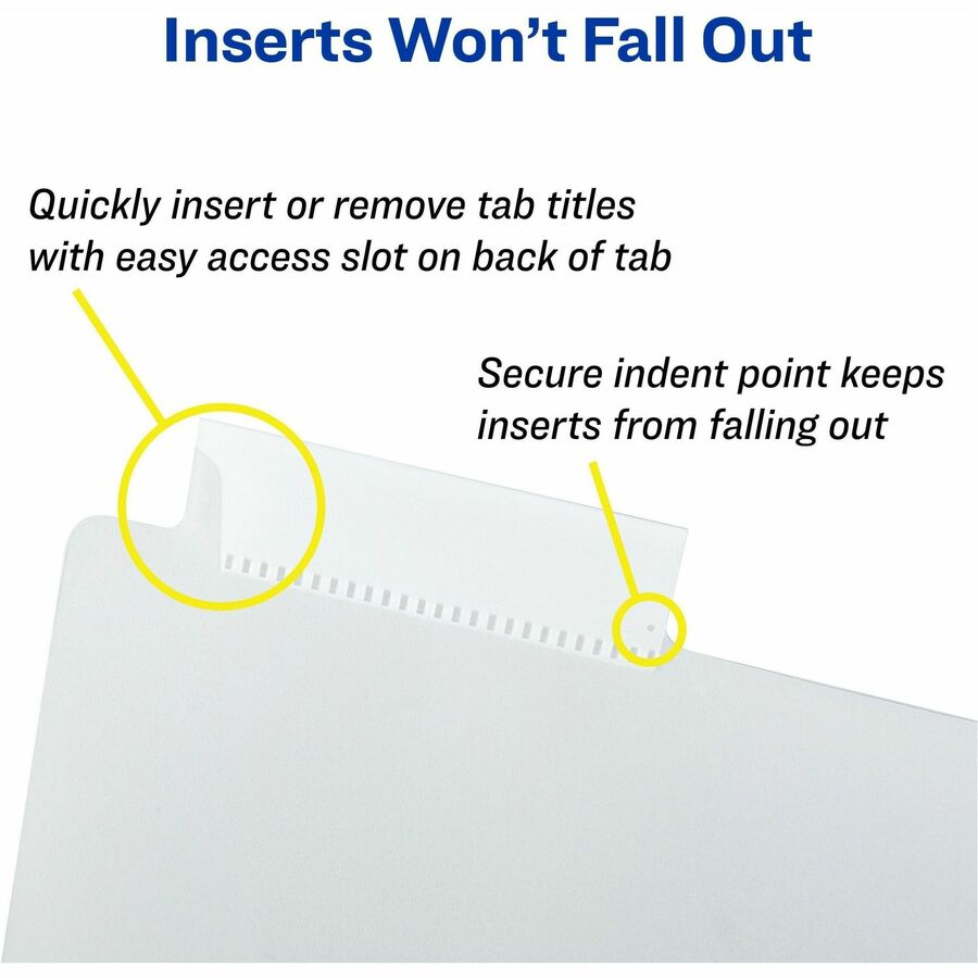 Avery® Big Tab™ Dividers for 3 Ring Binders, 5Tab Set, Plastic Binder