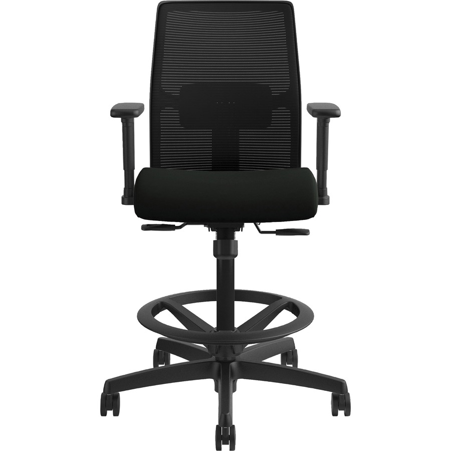 HON Ignition Mesh Back Task Stool Black Fabric, Vinyl Seat Black