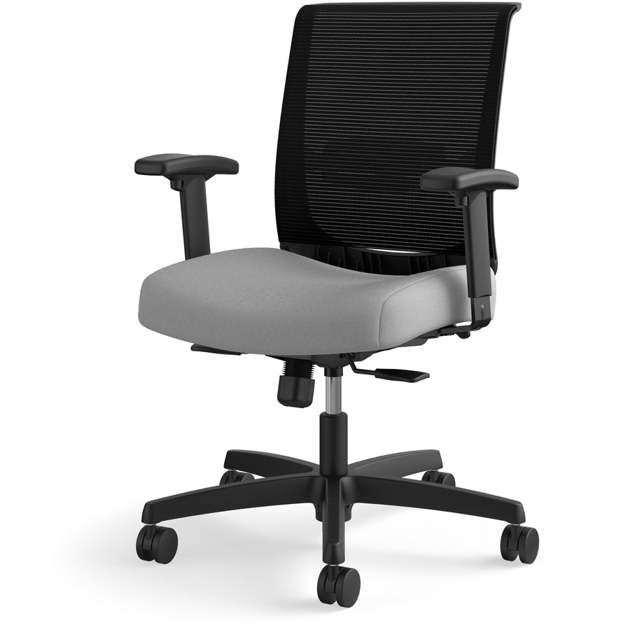 HON Convergence Chair Black Vinyl, Fabric Seat Black Mesh Back