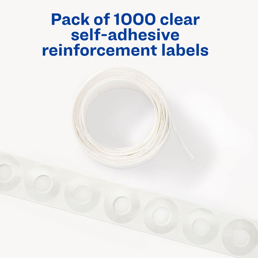 Avery® Hole Reinforcement Label Rings 0.3" Diameter 0.25" Maximum