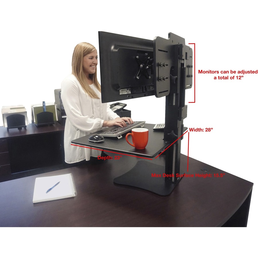 Victor DC350 Dual Monitor SitStand Desk Converter Desktop Risers