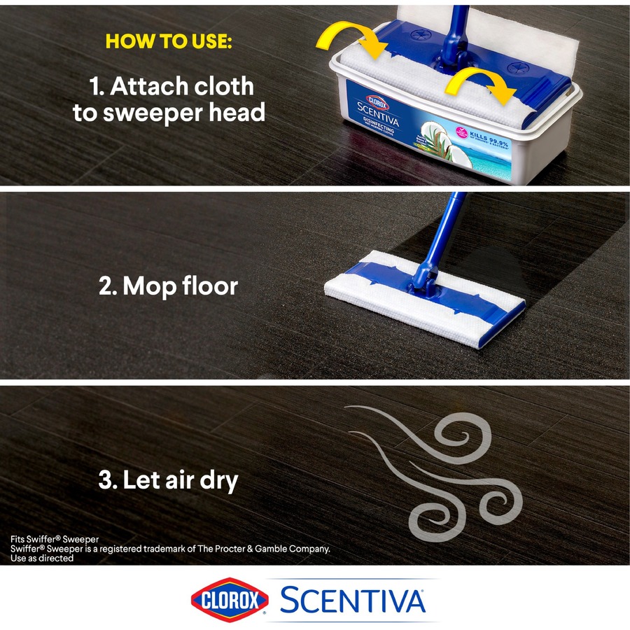 Clorox Scentiva Disinfecting Wet Mopping Cloth Refills Mops & Mop