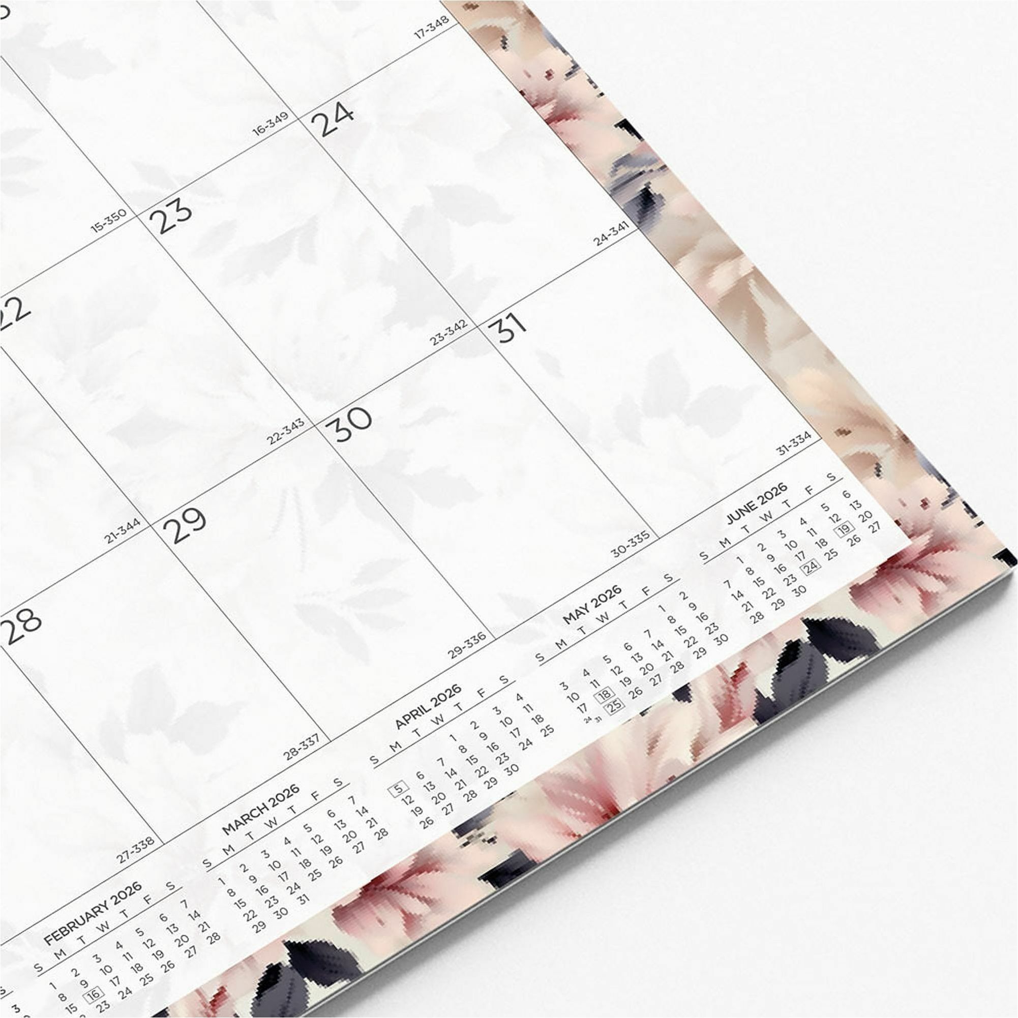 Blueline Abstract Floral Monthly Wall Calendar Rapid Supply