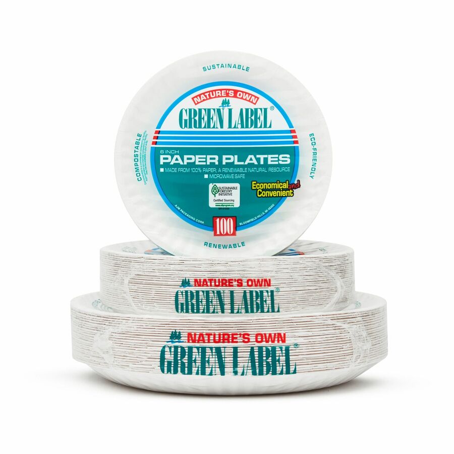 AJM Green Label 9" Economy Paper Plates Plates AJM Packaging