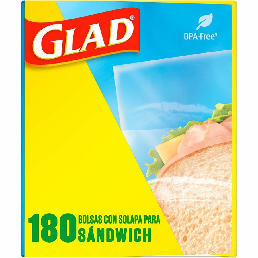 Glad Food Storage Bags Sandwich Fold Top LB Office