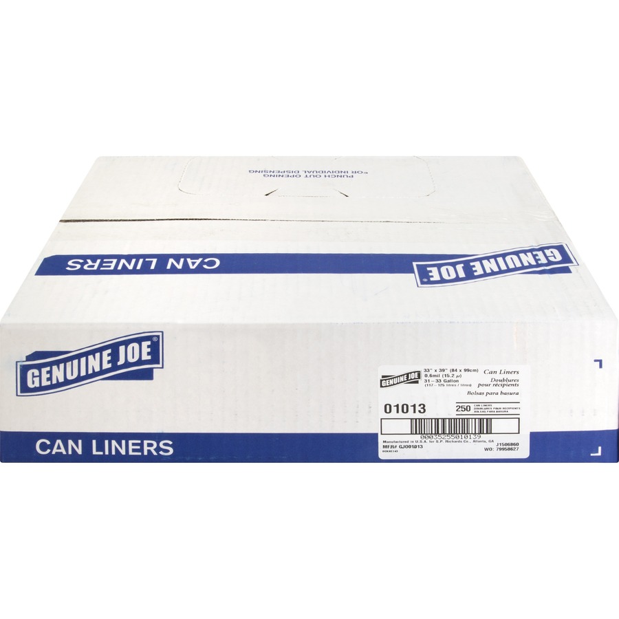 Genuine Joe Clear Trash Can Liners Trash Bags & Liners Genuine Joe