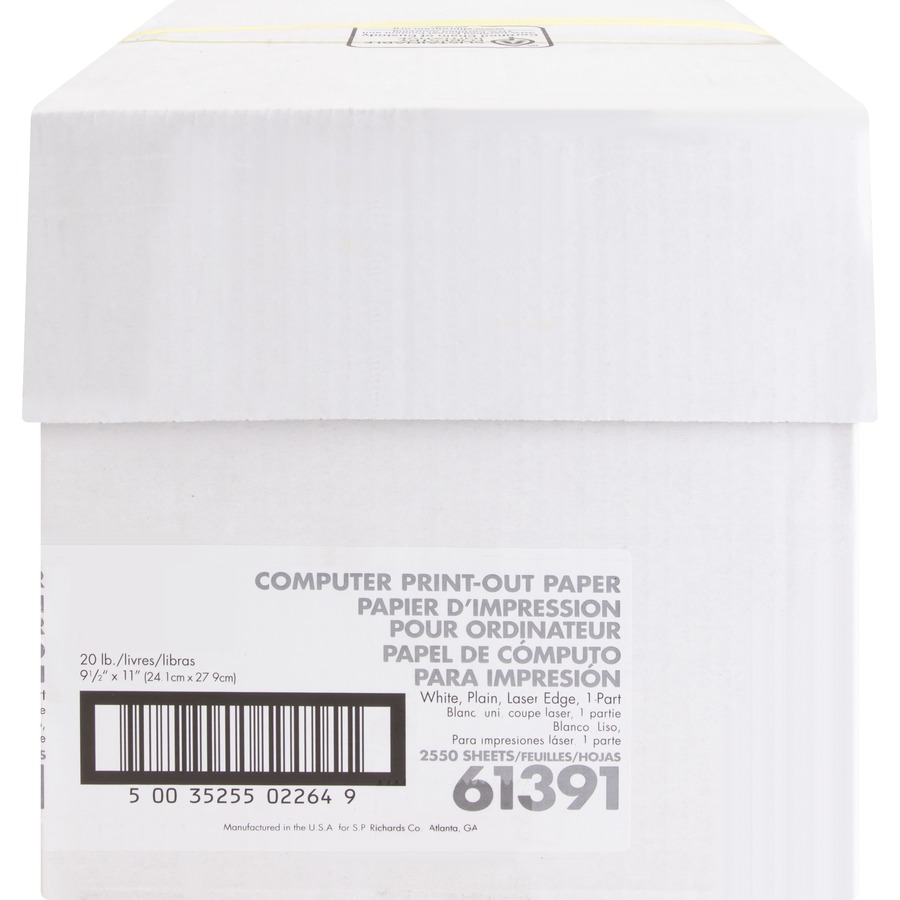 Sparco Perforated Blank Computer Paper 8 1/2" x 11" 20 lb Basis