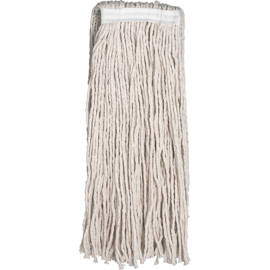 Genuine Joe Wood Handle Complete Wet Mop 60" x 0.94" Cotton Head Wood