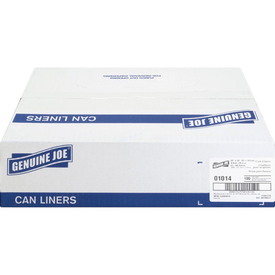 Genuine Joe Clear Trash Can Liners Trash Bags Genuine Joe