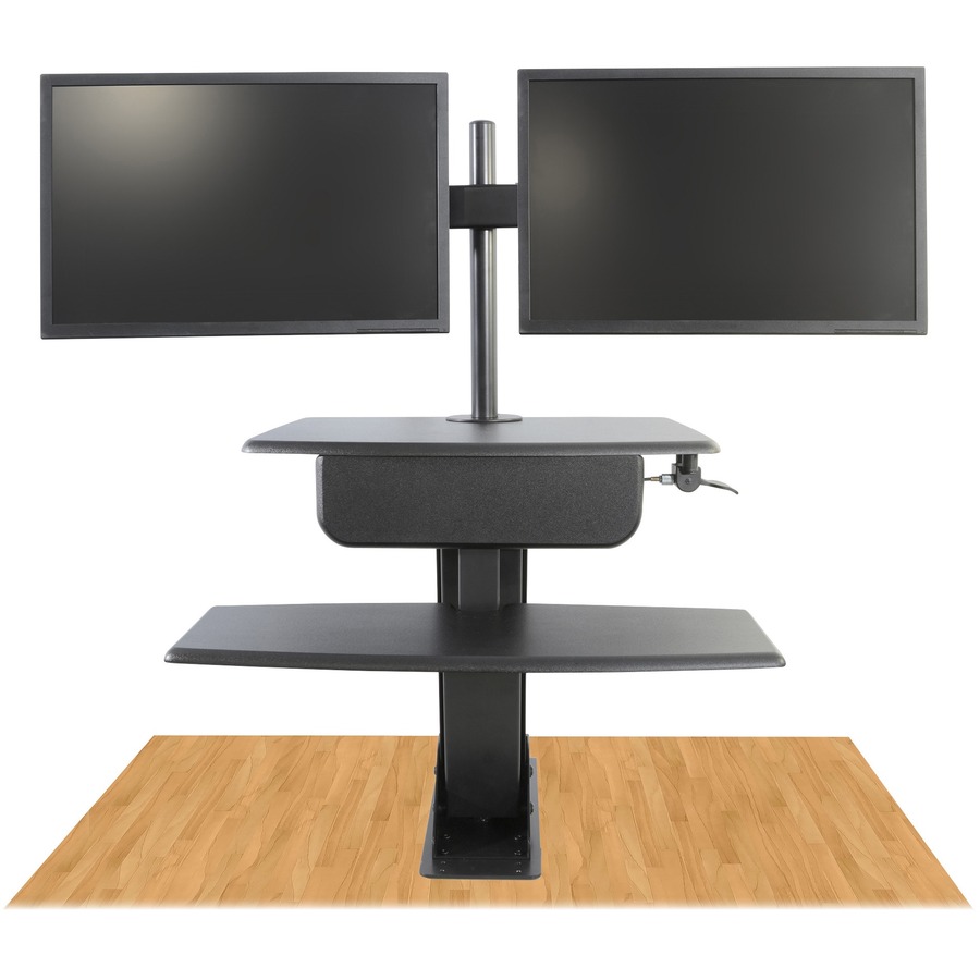 Kantek Desk Clamp On Sit To Stand Workstation Black Desktop Risers