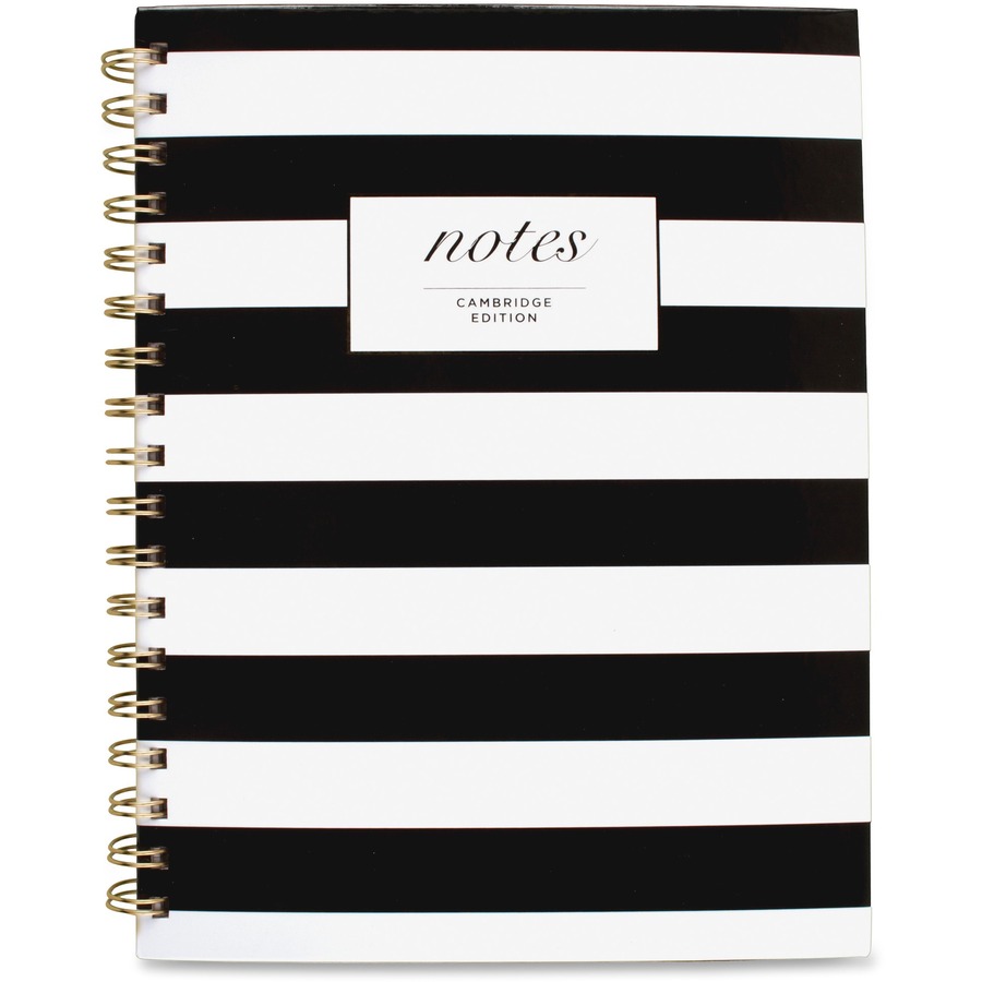 Cambridge Hardcover Wirebound Notebook, Black & White Stripe Cover