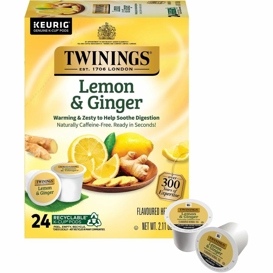 Twinings of London Lemon & Ginger Herbal Tea KCup Tea R. Twining