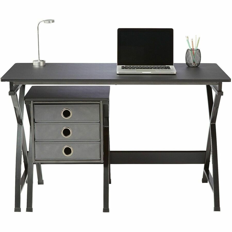 Brenton Studio Zentra Collection Computer Desk Brenton Studio XCross Desk And File Set, Black Sandia Office Supply