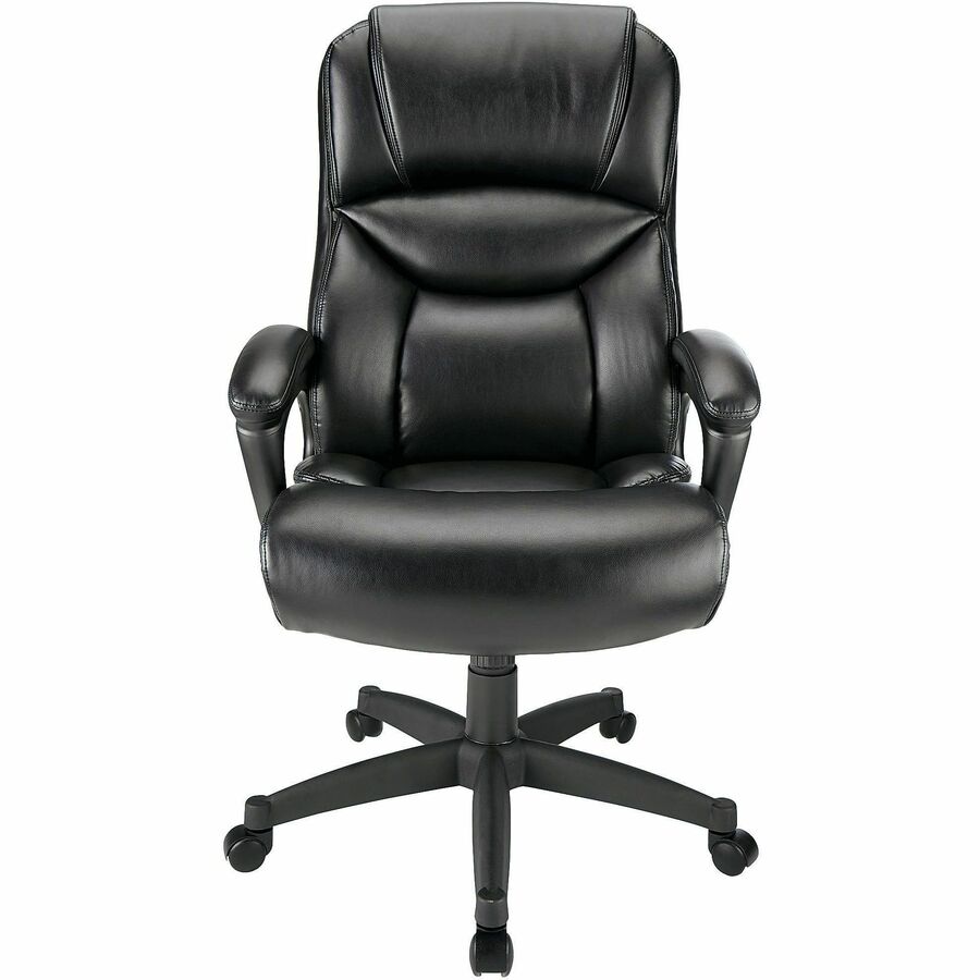 Realspace Fennington Leather HighBack Chair, Black Sandia Office Supply