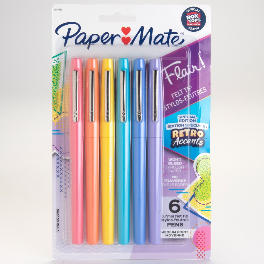 Paper Mate Flair Medium Point Pens Medium Pen Point Yellow, Sky