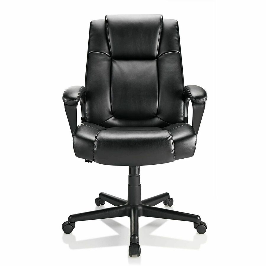 Realspace® Hurston Bonded Leather HighBack Executive Chair, Black