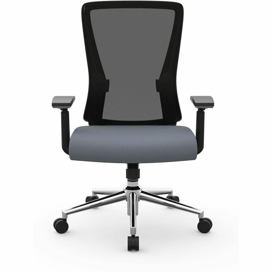 Realspace® Levari Faux Leather MidBack Task Chair, Gray/Black Task