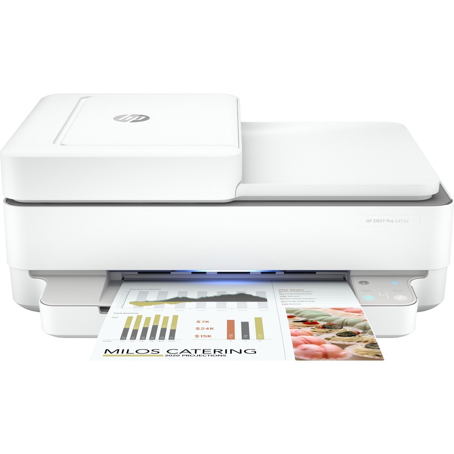 HP Envy 6455e Wireless Inkjet Multifunction Printer Color White Copier/Mobile Fax/Printer