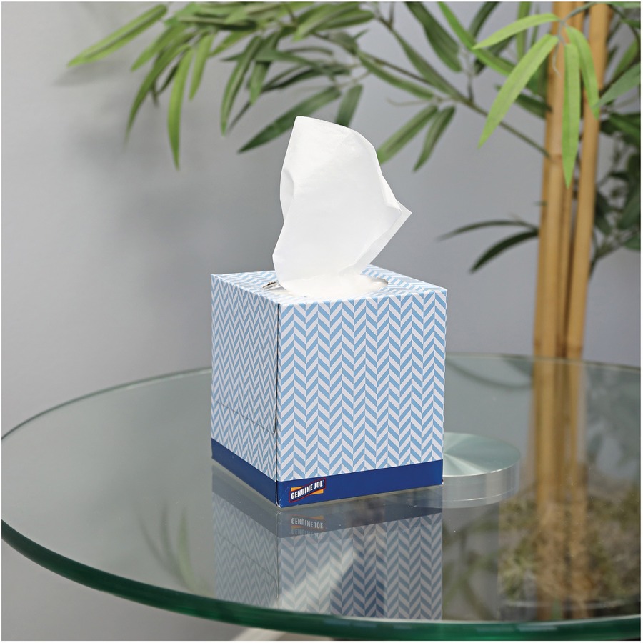 Genuine Joe Cube Box Facial Tissue Facial Tissues Genuine Joe