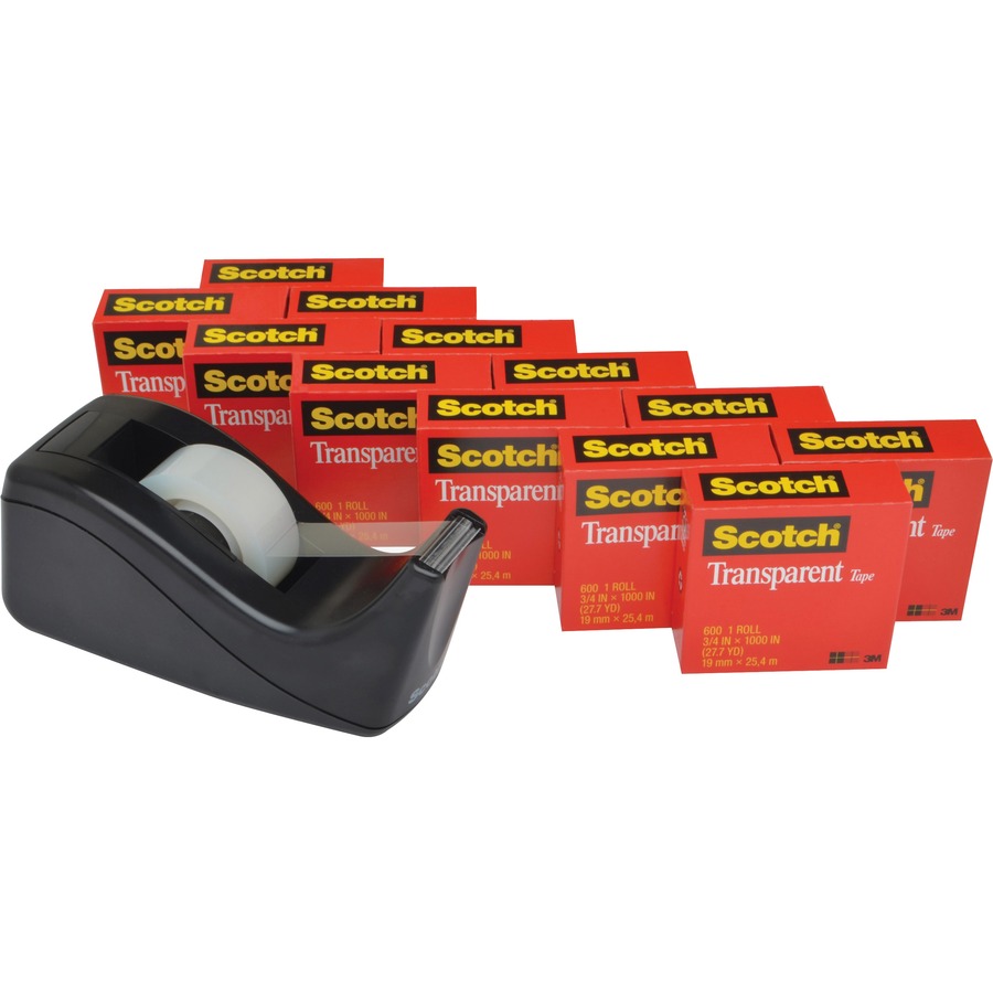 Scotch Transparent Tape and Scotch C60 Dispenser Packing Tape