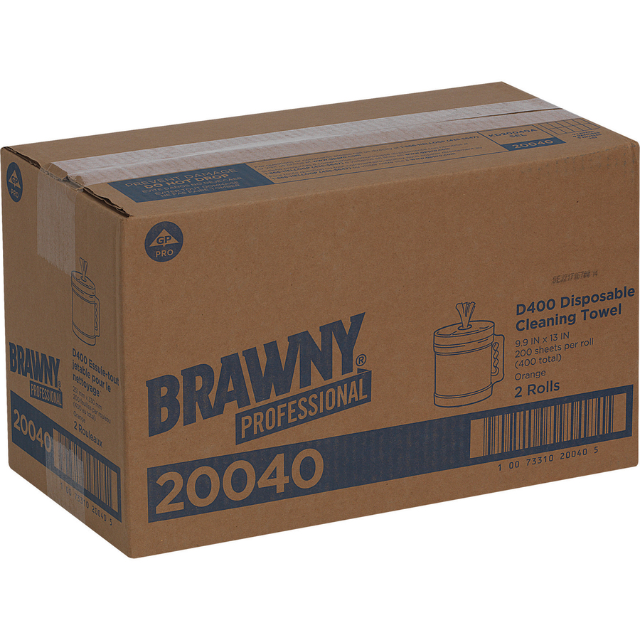 Brawny® Professional D400 Disposable Cleaning Towels With Bucket