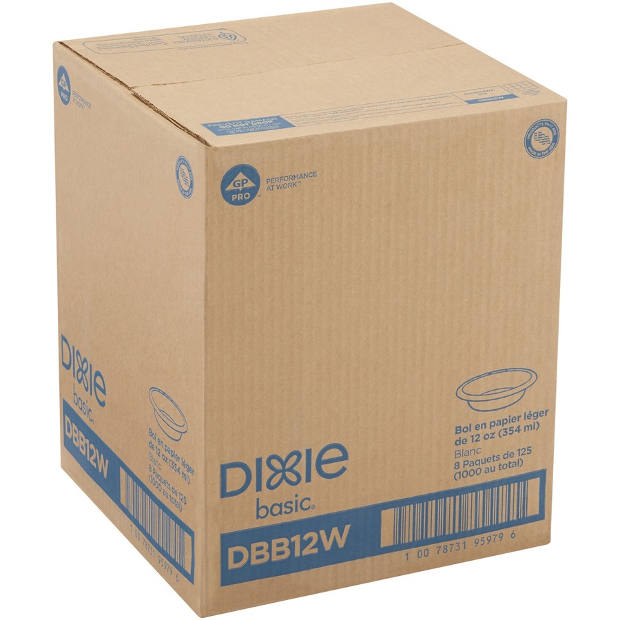 Dixie Basic® 12 oz Lightweight Disposable Paper Bowls by GP Pro 125