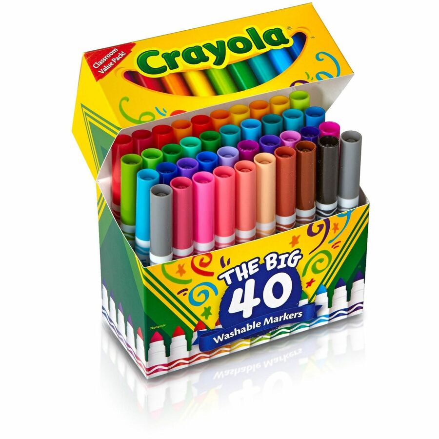 CYO587858 Crayola 40 Count UltraClean Washable Broad Line Markers Office Supply Hut