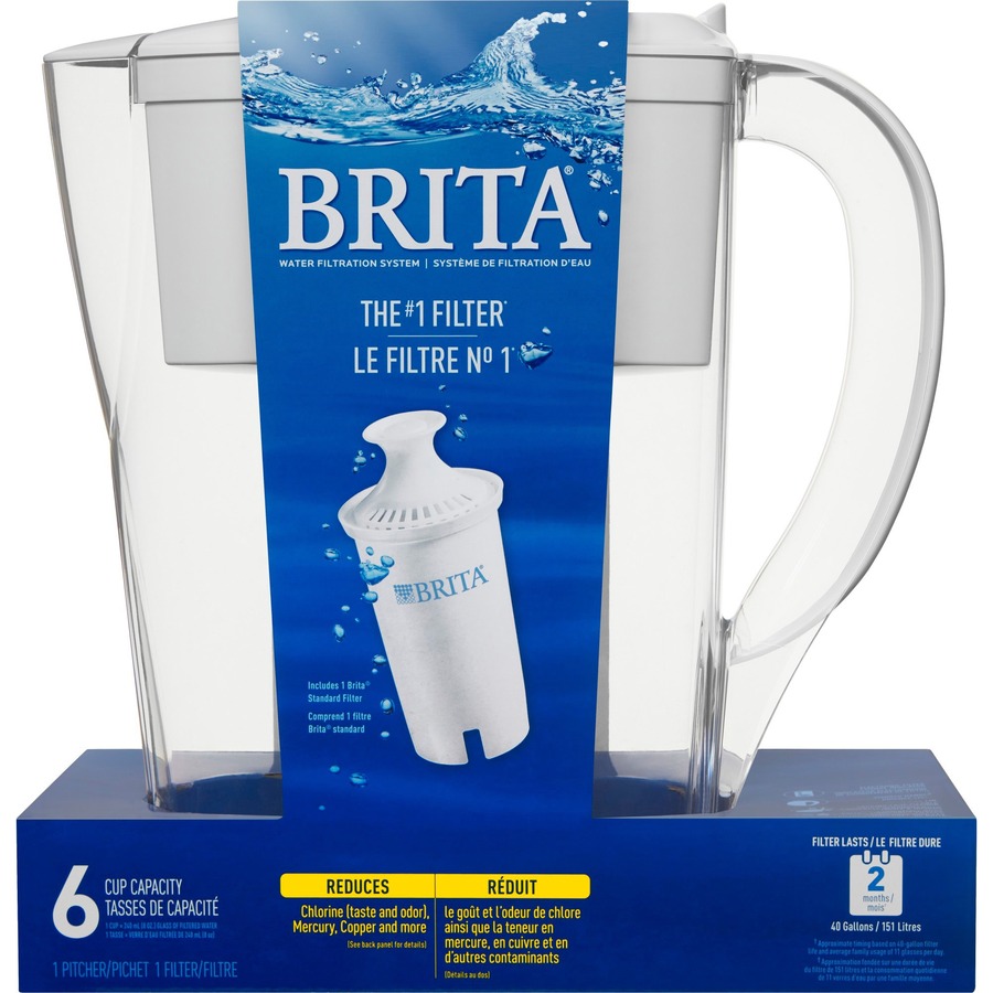 Brita Space Saver Water Filter Pitcher Pitcher 40 gal / 2 Month 6