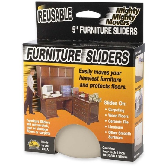 Mighty Mighty Movers Furniture Sliders, Reusable 5" dia., Polymer