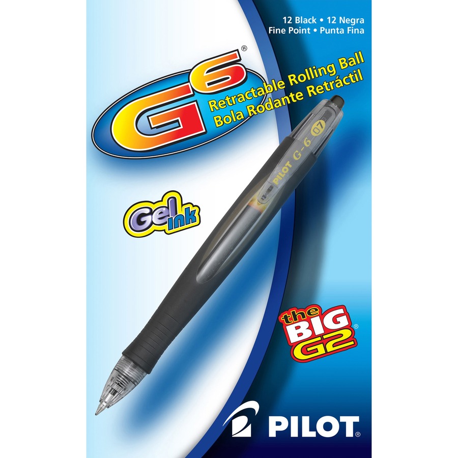 Pilot G6 Retractable Gel Pens Fine Pen Point 0.7 mm Pen Point Size
